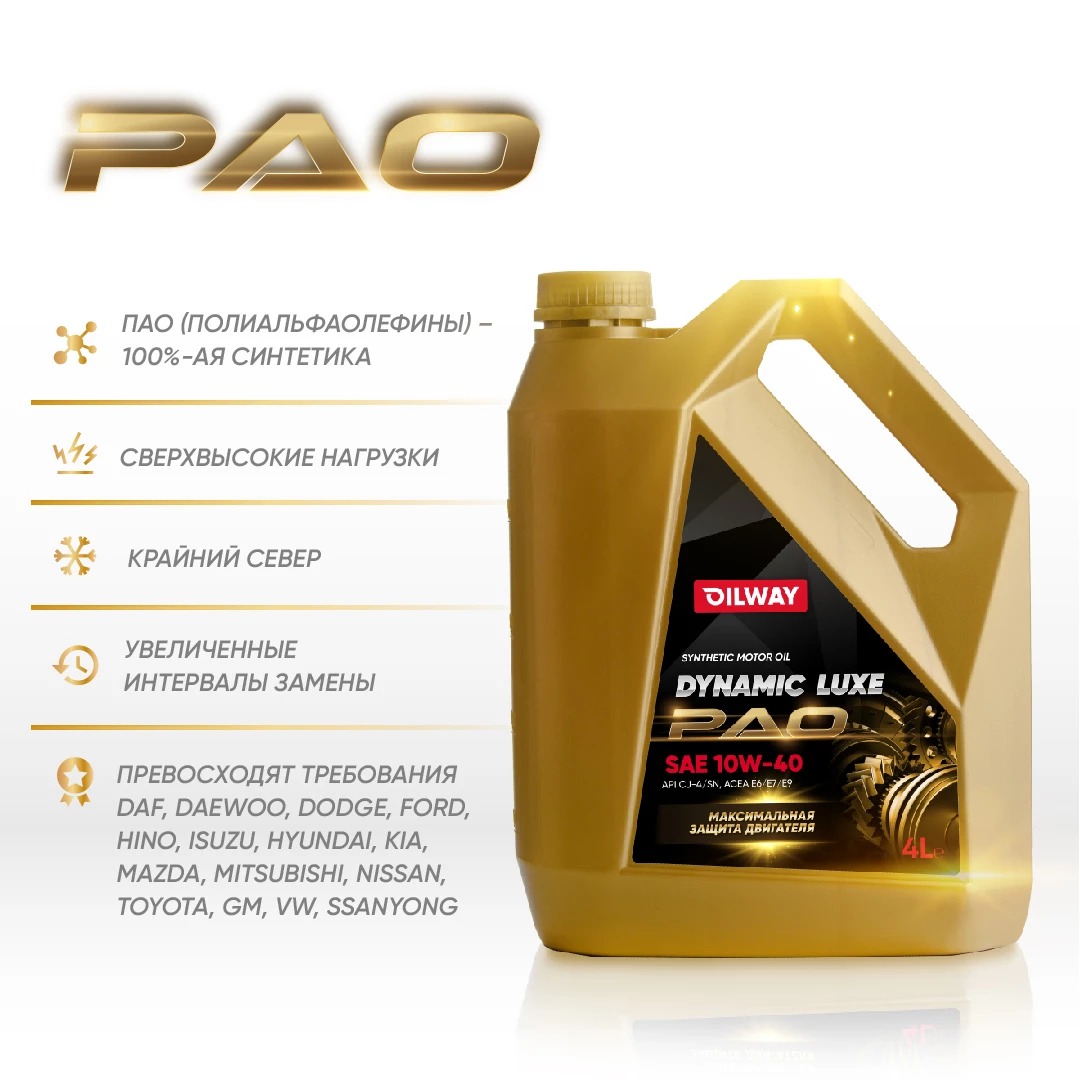 Dynamic Luxe PAO — масла на полиальфаолефинах